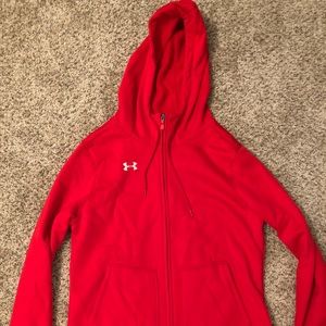 Red Under Armour hoodie